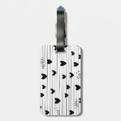 Niedliche Minimalistische Abstrakt Line Liebe Schw Gepäckanhänger (Rückseite vertikal)