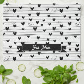 Niedliche Minimalistische Abstrakt Line Liebe Schw Geschirrtuch (Gefaltet)