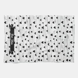 Niedliche Minimalistische Abstrakt Line Liebe Schw Geschirrtuch