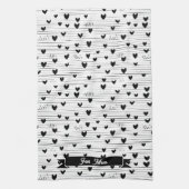 Niedliche Minimalistische Abstrakt Line Liebe Schw Geschirrtuch (Vertikal)