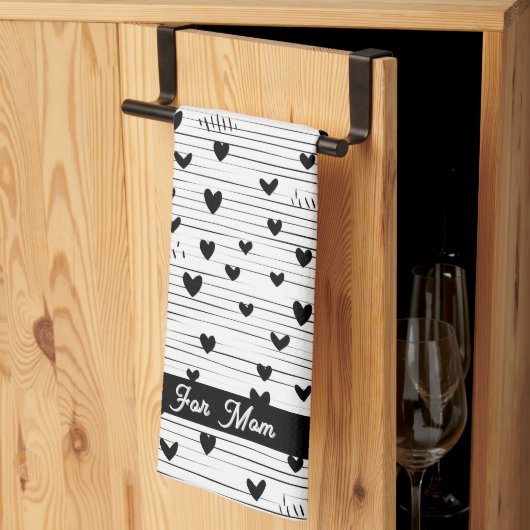 Niedliche Minimalistische Abstrakt Line Liebe Schw Geschirrtuch (Drittel gefaltet)