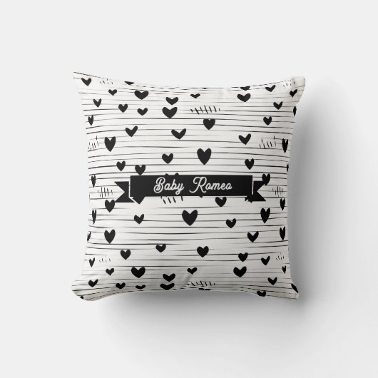 Niedliche Minimalistische Abstrakt Line Liebe Schw Kissen (Vorderseite)