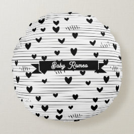 Niedliche Minimalistische Abstrakt Line Liebe Schw Rundes Kissen