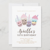 Niedliche Minimalistische Boba Bubble Milk Tee Ein Einladung (Vorderseite)