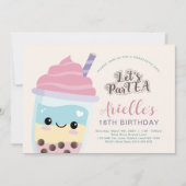 Niedliche Minimalistische Boba Bubble Tea Einladun Einladung (Vorderseite)