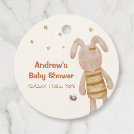 Niedliche Minimalistische Boho Bunny Toy Babydusch Geschenkanhänger