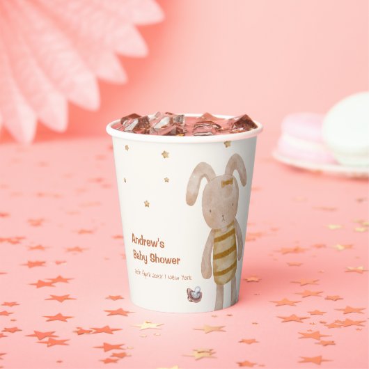 Niedliche Minimalistische Boho Bunny Toy Babydusch Pappbecher (Insitu)