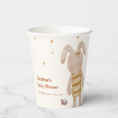 Niedliche Minimalistische Boho Bunny Toy Babydusch Pappbecher (Rückseite)