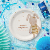 Niedliche Minimalistische Boho Bunny Toy Babydusch Pappteller (Party)