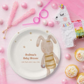 Niedliche Minimalistische Boho Bunny Toy Babydusch Pappteller (Party)