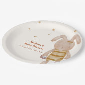 Niedliche Minimalistische Boho Bunny Toy Babydusch Pappteller (Schrägansicht)