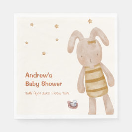 Niedliche Minimalistische Boho Bunny Toy Babydusch Serviette