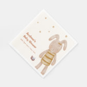 Niedliche Minimalistische Boho Bunny Toy Babydusch Serviette (Ecke)