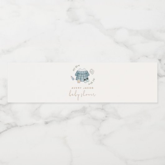 Niedliche Minimalistische Boho Kleidung Muster Kin Wasserflaschenetikett (Einzelnes Label)