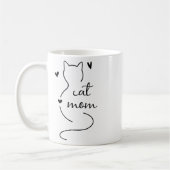 Niedliche minimalistische Cat Mam Cat Mama Kitty K Kaffeetasse (Links)