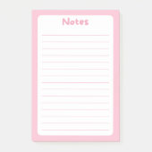 Niedliche Minimalistische, einfache, weich rosa Po Post-it Klebezettel (Vorderseite)