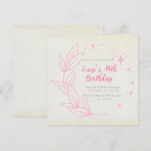 Niedliche Minimalistische Einladung zum 14. Geburt (Vorne/Hinten)