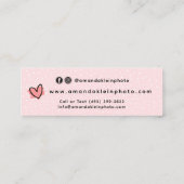 Niedliche Minimalistische Fotograf-Kamera Schwarz Mini Visitenkarte (Rückseite)