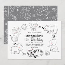 Niedliche Minimalistische Jungle Safari Tiere 1. G