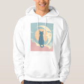 Niedliche Minimalistische Katze auf dem Crescent M Hoodie (Vorderseite)