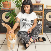 Niedliche Minimalistische Katzengesichterskizzen T-Shirt