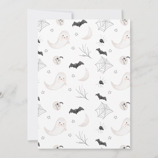 Niedliche Minimalistische Kleine Boo Babydusche Einladung (Rückseite)