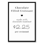 Niedliche minimalistische, moderne Food Name Card Tischnummer (Vorderseite)