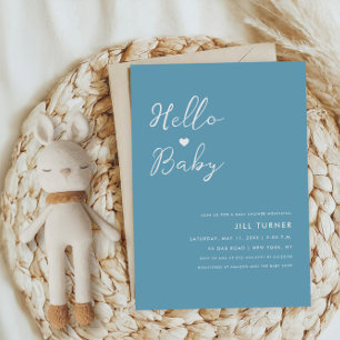 Niedliche Minimalistische moderne Herz-Script-Baby Einladung