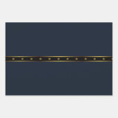 Niedliche Minimalistische Navy Blue Black and Gold Geschenkpapier Set (Vorderseite 3)