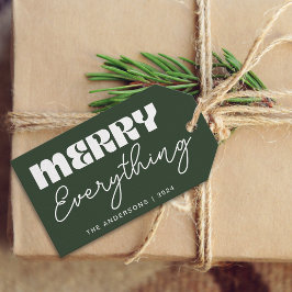 Niedliche Minimalistische Retro Merlin alles grün Geschenkanhänger