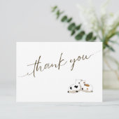 Niedliche minimalistische Skriptkatzen Dankeskarte (Stehend Vorderseite)