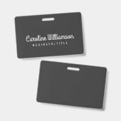 Niedliche Minimalistische Skripttypografie Name Sc Ausweis (Vorder- & Rückseite)