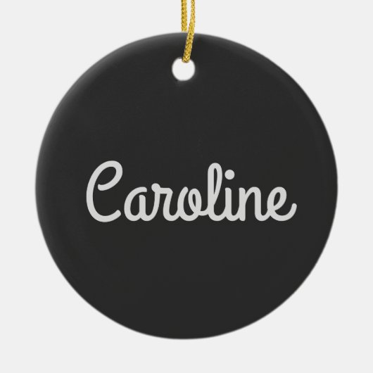 Niedliche Minimalistische Skripttypografie Name Sc Keramik Ornament (Vorne)