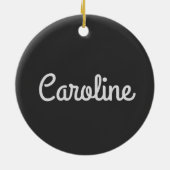 Niedliche Minimalistische Skripttypografie Name Sc Keramik Ornament (Hinten)