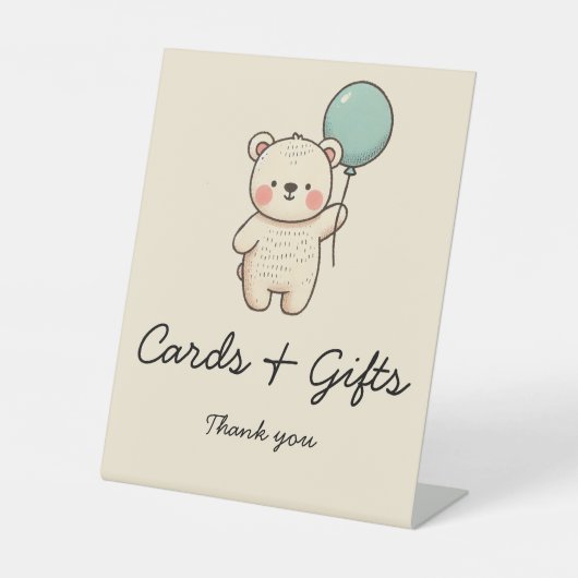 Niedliche Minimalistische Wartekarten & Geschenke Sockelschild (Vorderseite)