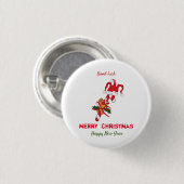 Niedliche Minimalistische Weihnachten und Neues Ja Button (Vorne & Hinten)