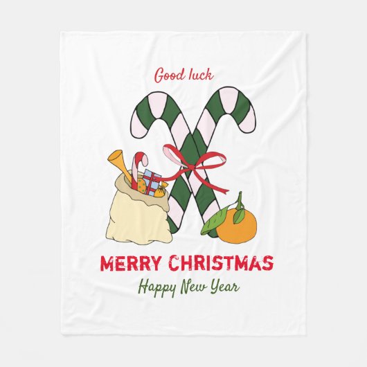 Niedliche Minimalistische Weihnachten und Neues Ja Fleecedecke (Vorderseite)
