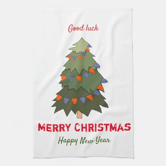 Niedliche Minimalistische Weihnachten und Neues Ja Geschirrtuch (Vertikal)