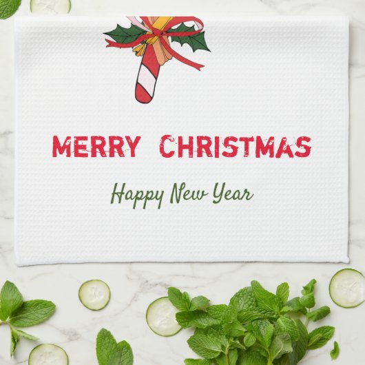 Niedliche Minimalistische Weihnachten und Neues Ja Geschirrtuch (Gefaltet)