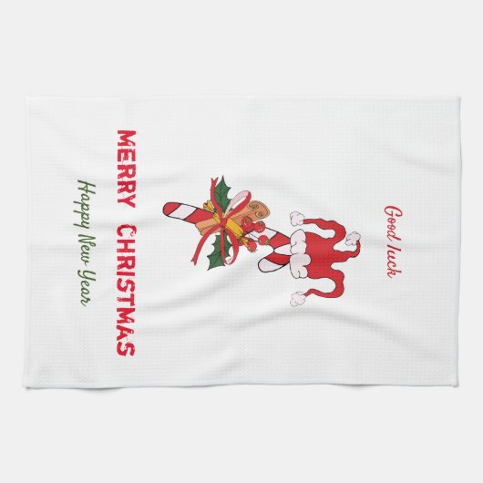 Niedliche Minimalistische Weihnachten und Neues Ja Geschirrtuch (Horizontal)