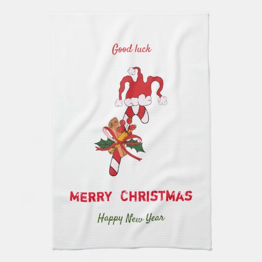 Niedliche Minimalistische Weihnachten und Neues Ja Geschirrtuch (Vertikal)