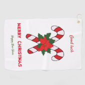 Niedliche Minimalistische Weihnachten und Neues Ja Golfhandtuch (Horizontal)