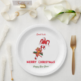 Niedliche Minimalistische Weihnachten und Neues Ja Pappteller