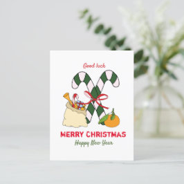 Niedliche Minimalistische Weihnachten und Neues Ja Postkarte