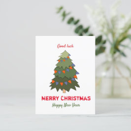 Niedliche Minimalistische Weihnachten und Neues Ja Postkarte
