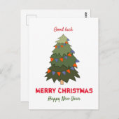 Niedliche Minimalistische Weihnachten und Neues Ja Postkarte (Vorne/Hinten)