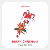 Niedliche Minimalistische Weihnachten und Neues Ja Quadratischer Aufkleber (Vorderseite)