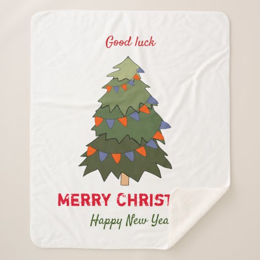 Niedliche Minimalistische Weihnachten und Neues Ja Sherpadecke (Vorderseite)