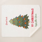 Niedliche Minimalistische Weihnachten und Neues Ja Sherpadecke (Vorderseite (Horizontal))