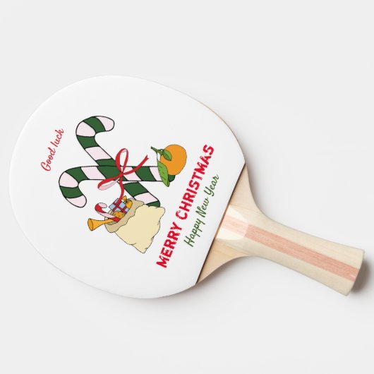 Niedliche Minimalistische Weihnachten und Neues Ja Tischtennis Schläger (Seitenansicht)